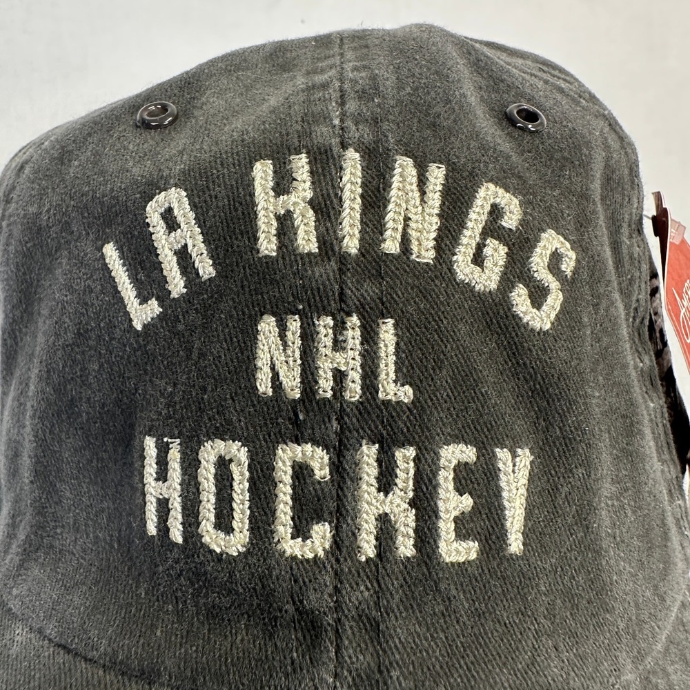 American Needle LA Kings NHL Strapback Hat Cap Black Washed NWT - Picture 2 of 9